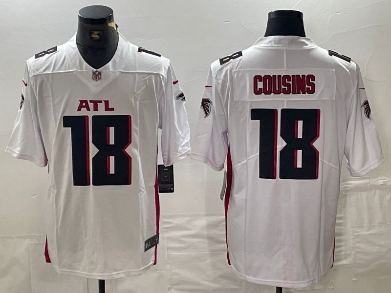 Men Atlanta Falcons #18 Cousins White New Second generation 2024 Nike Limited NFL Jersey->->NFL Jersey